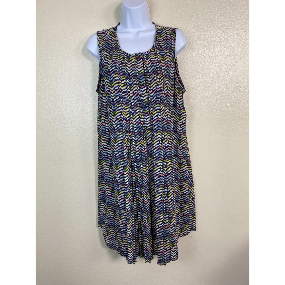 Daniel Rainn Sleeveless Chevron Print‎ Midi Dress sz Medium Flowy Geometric Boho